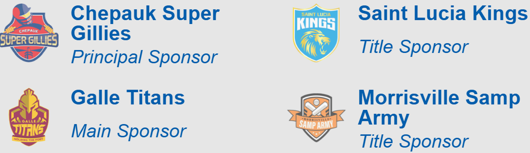 Crickex is the official ambassador of Chepauk Super Gillies, Saint Lucia Kings, Galle Titans, and Morrisville Samp Army, supporting top cricket teams worldwide.